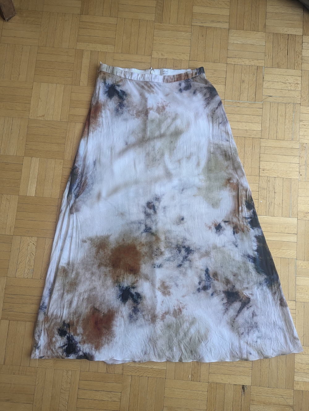 Wilfred Tie-Dye Midi Skirt in Cream, Brown & Black